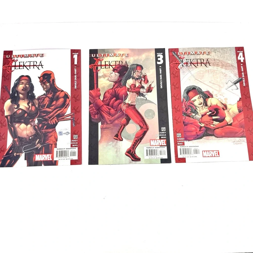 Ultimate Elektra‎ #1 #3 #4 Comic Lot Marvel 2004 Mike Carey Larroca Incomplete